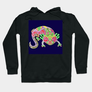 mexican axolotl ajolote kawaii colors patterns art Hoodie